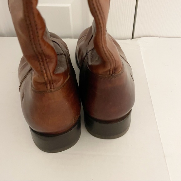 Frye Melissa Whip Tall Pull On Boots Size 9.5 Distressed Brown Leather Riding - Picture 14 of 16